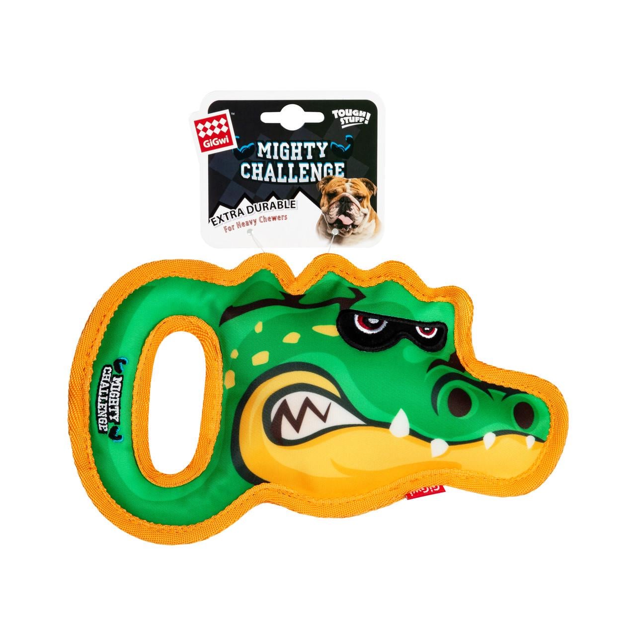 Игрушка для больших собак GiGwi MIGHTY CHALLENGE Крокодил с пищалкой текстиль 25 см (2235)
