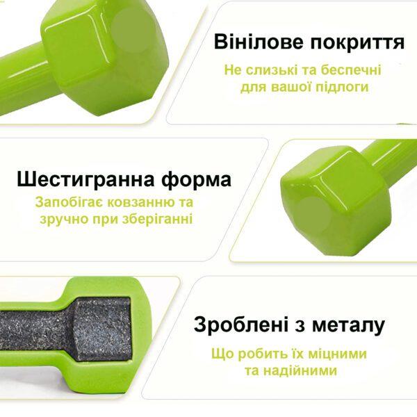 Набір вінілових гантелей Newt Vinyl Dumbbell Set на підставці 6 шт. (NE-VIN-124_newt_NM) - фото 3