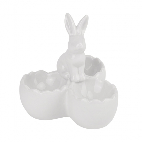 Подставка для 3 яиц Нежный кролик 10 см Белый (5009-042) - фото 1 Подставка для 3 яиц Нежный кролик 10 см Белый (5009-042) - фото 1