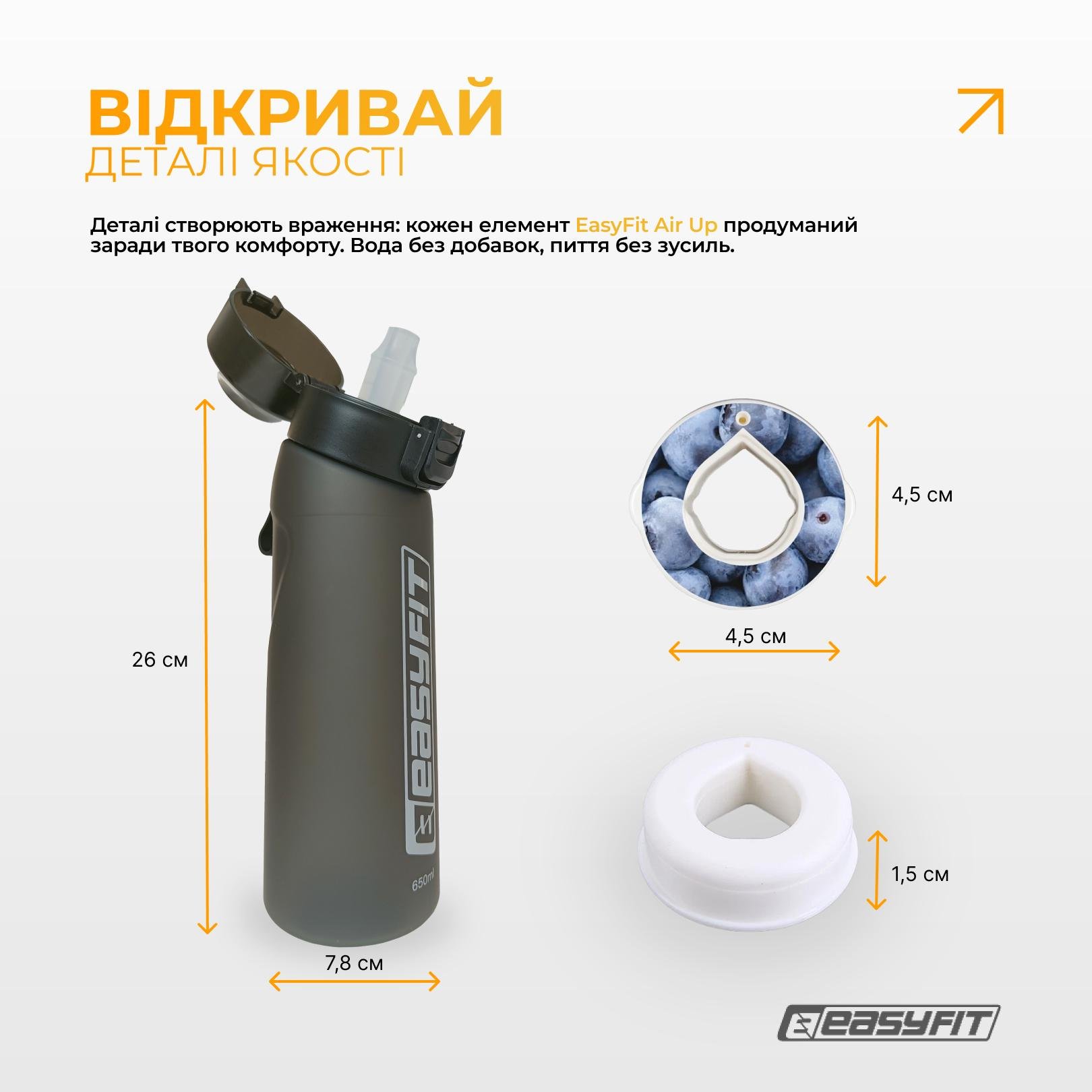 Спортивна пляшка для води зі смаками EasyFit Air Up та 7 ароматизованих капсул 650 мл (EF-7005s-7) - фото 4 Спортивна пляшка для води зі смаками EasyFit Air Up та 7 ароматизованих капсул 650 мл (EF-7005s-7) - фото 4