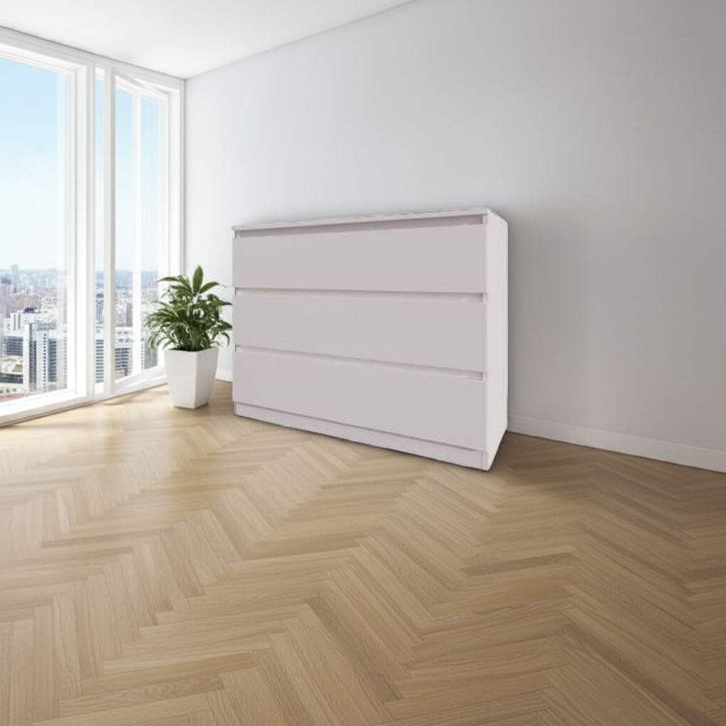 Комод MEBEX на 3 шухляди 100х40х77,4 см Білий (VM3B1000WH) - фото 2