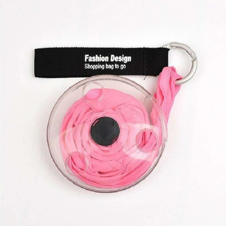Сумка-шоппер складная в брелоке для покупок многоразовая Розовый (IBH047P) Сумка-шоппер складная в брелоке для покупок многоразовая Розовый (IBH047P)