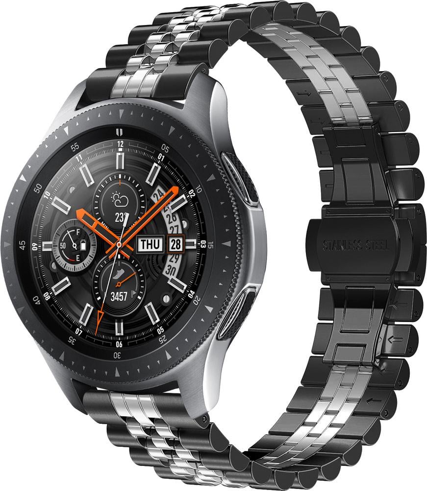 Браслет металевий Stech Line для Galaxy Watch 46 мм Black Silver (29137-03)
