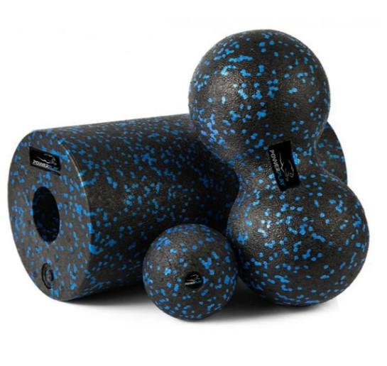 Массажный ролик PowerPlay PP-4008 EPP Foam Roller Set с 2 массажными мячами Черно-синий (PP_4008_Bl/Blue)