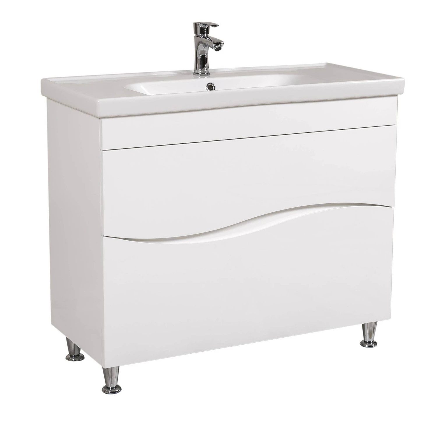 Тумба у ванну Aqua Rodos Альфа 100x45 підлогова з умивальником CeraStyle Frame Білий (АР000040175)