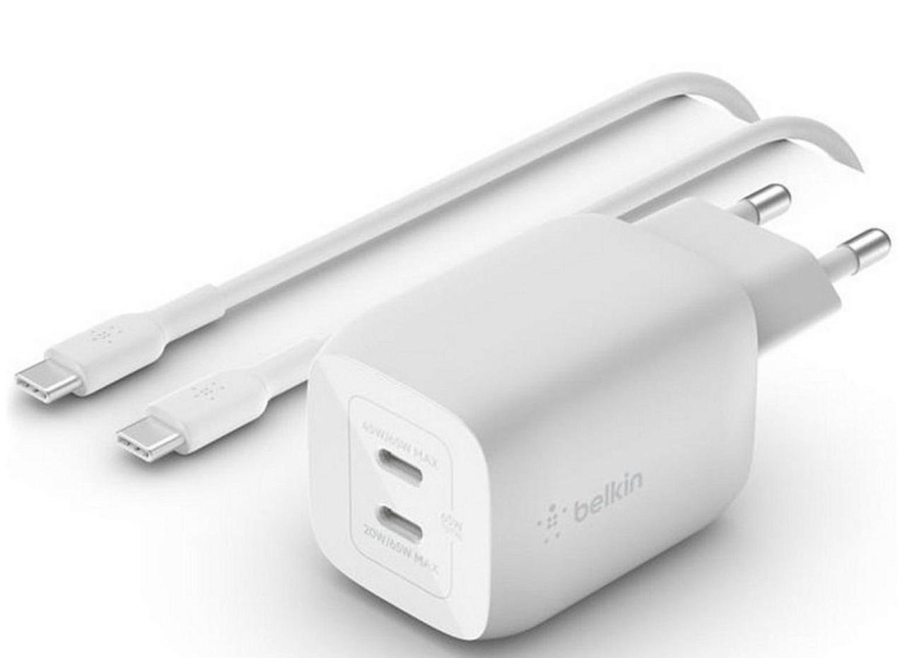 Зарядное устройство для Belkin Boost Up Charge Pro GaN 2xUSB-C PPS Wall Charger 65W Type-C White (2279820445)