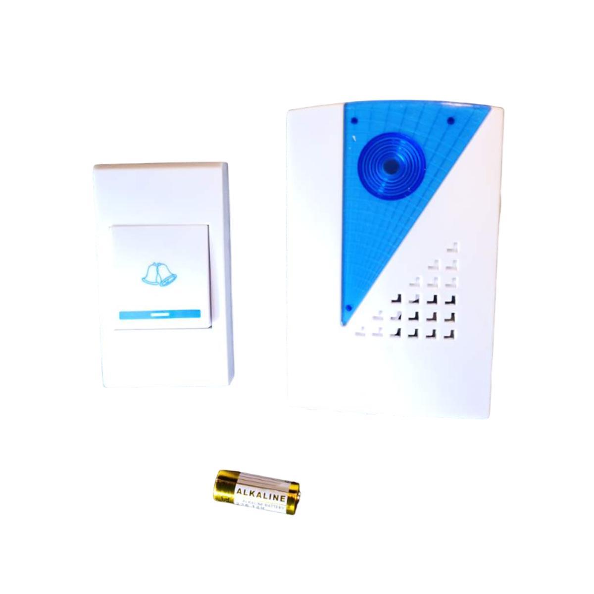 Звонок дверной беспроводной V-ZORR DC-861 WL-640 32 мелодии на батарейках White/Blue (200290) - фото 9