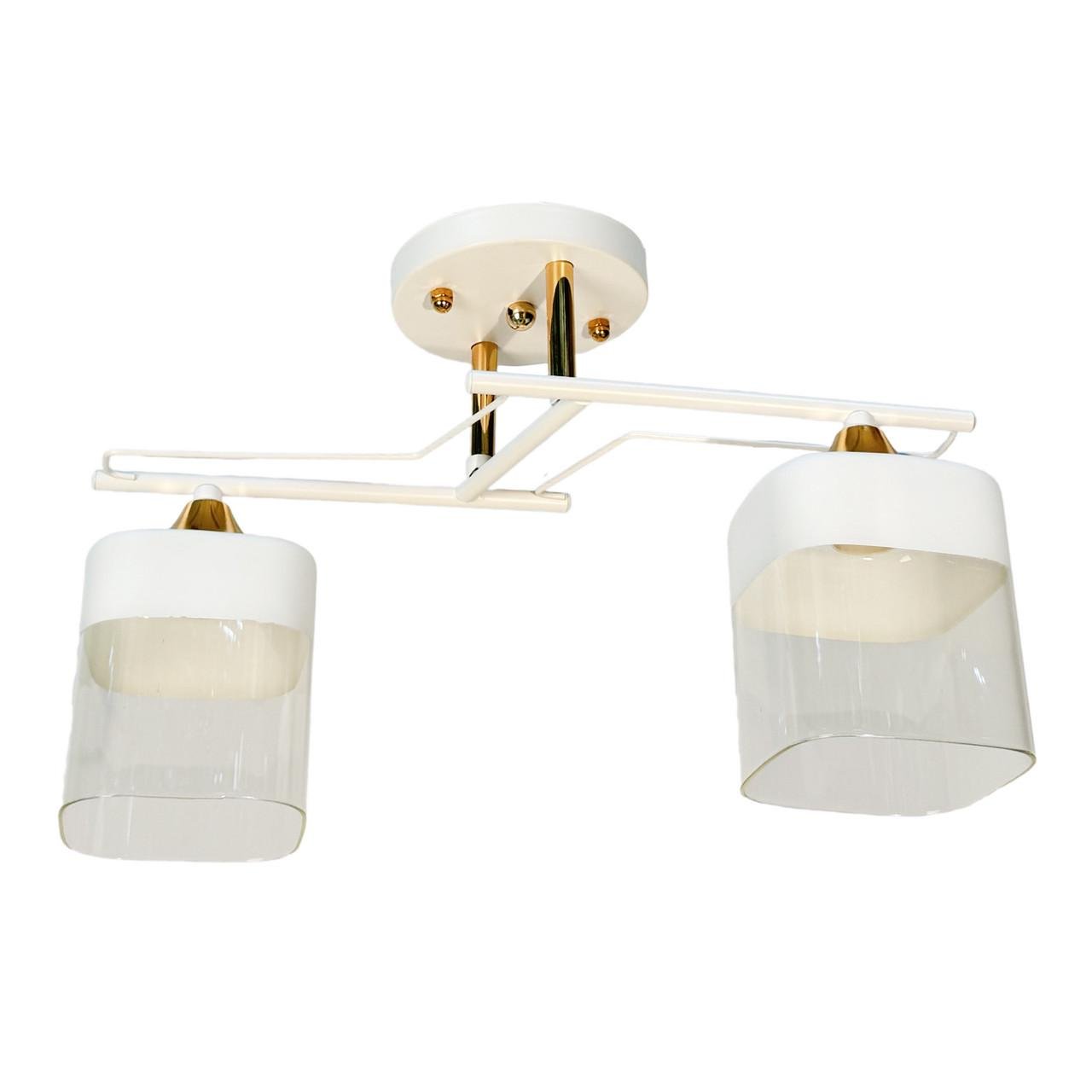 Люстра стельова SC-6096/2WH+FG на два плафони Білий (25153297)