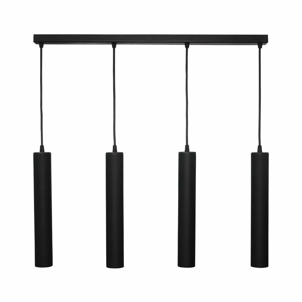 Подвесной светильник MSK ELECTRIC Tube под четыре лампы Е27 Черный (NL 3522-4)