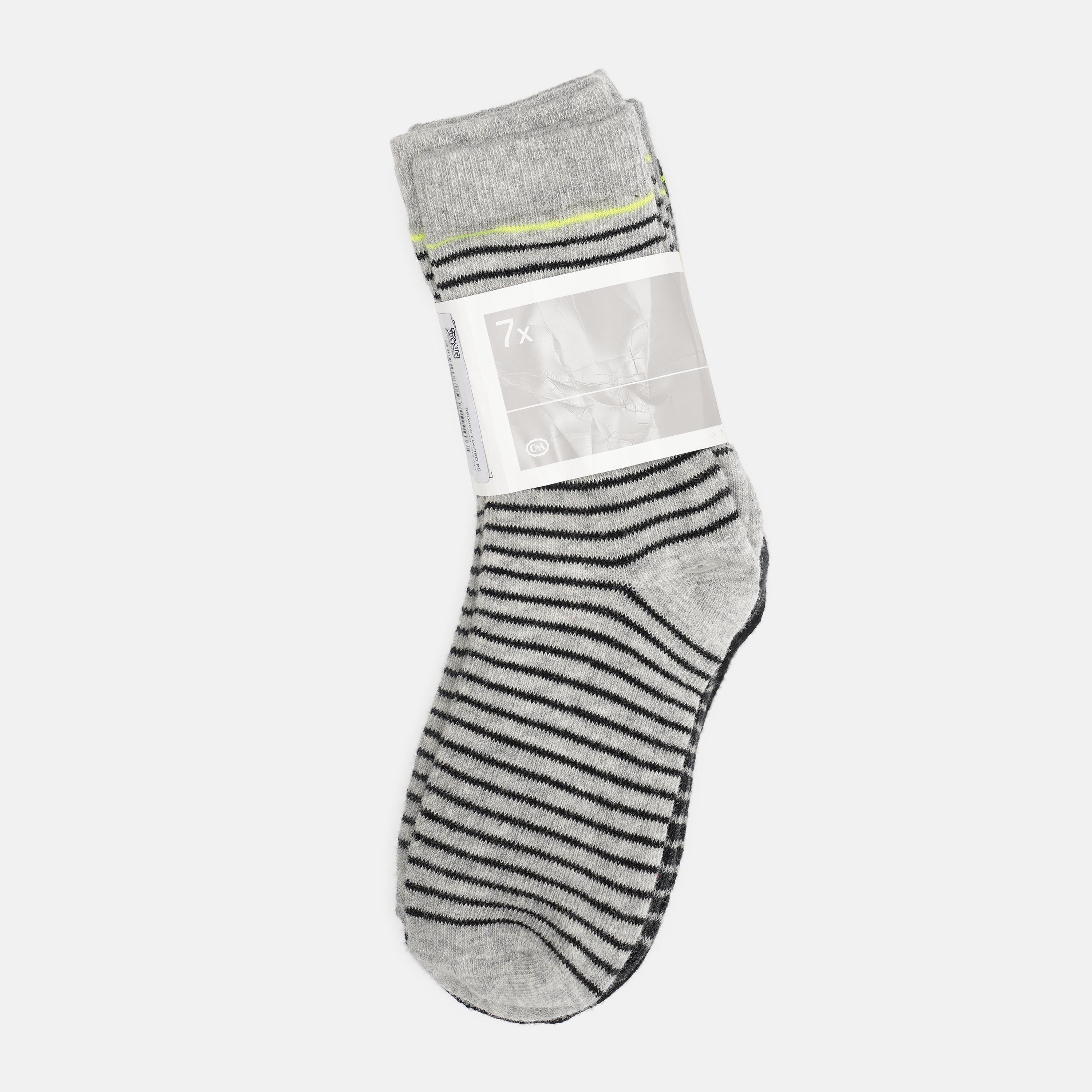 Носки C&A полоска р. 31-33 7 пар Серый (4185176013304)
