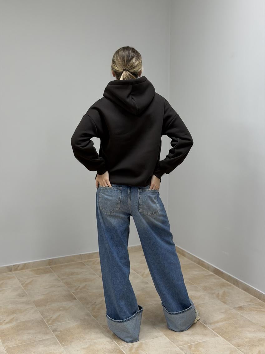 Худі жіночий М0211.4 з капюшоном M Чорний (30665236) - фото 2 Худі жіночий М0211.4 з капюшоном M Чорний (30665236) - фото 2