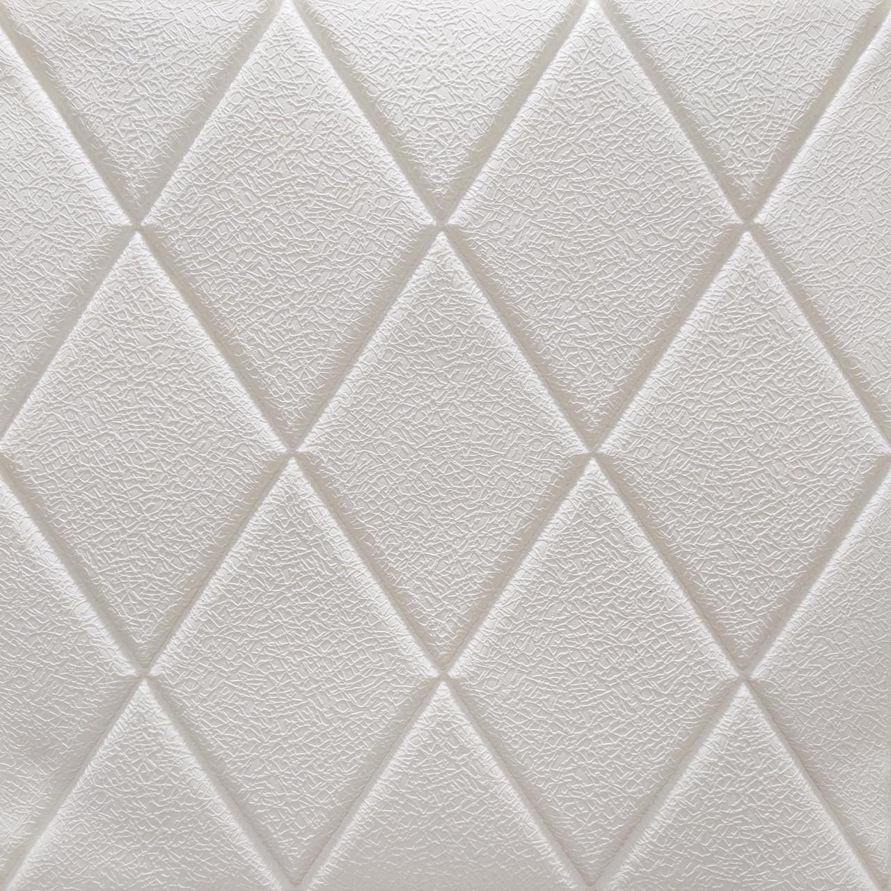 3D-панель самоклеющаяся Sticker Wall Белые ромбы 700х700х7 мм (Панель-162)