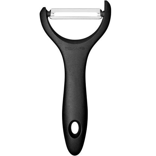 Овощечистка горизонтальная Fiskars Essential для очистки овощей и фруктов 21 см Black (590633)