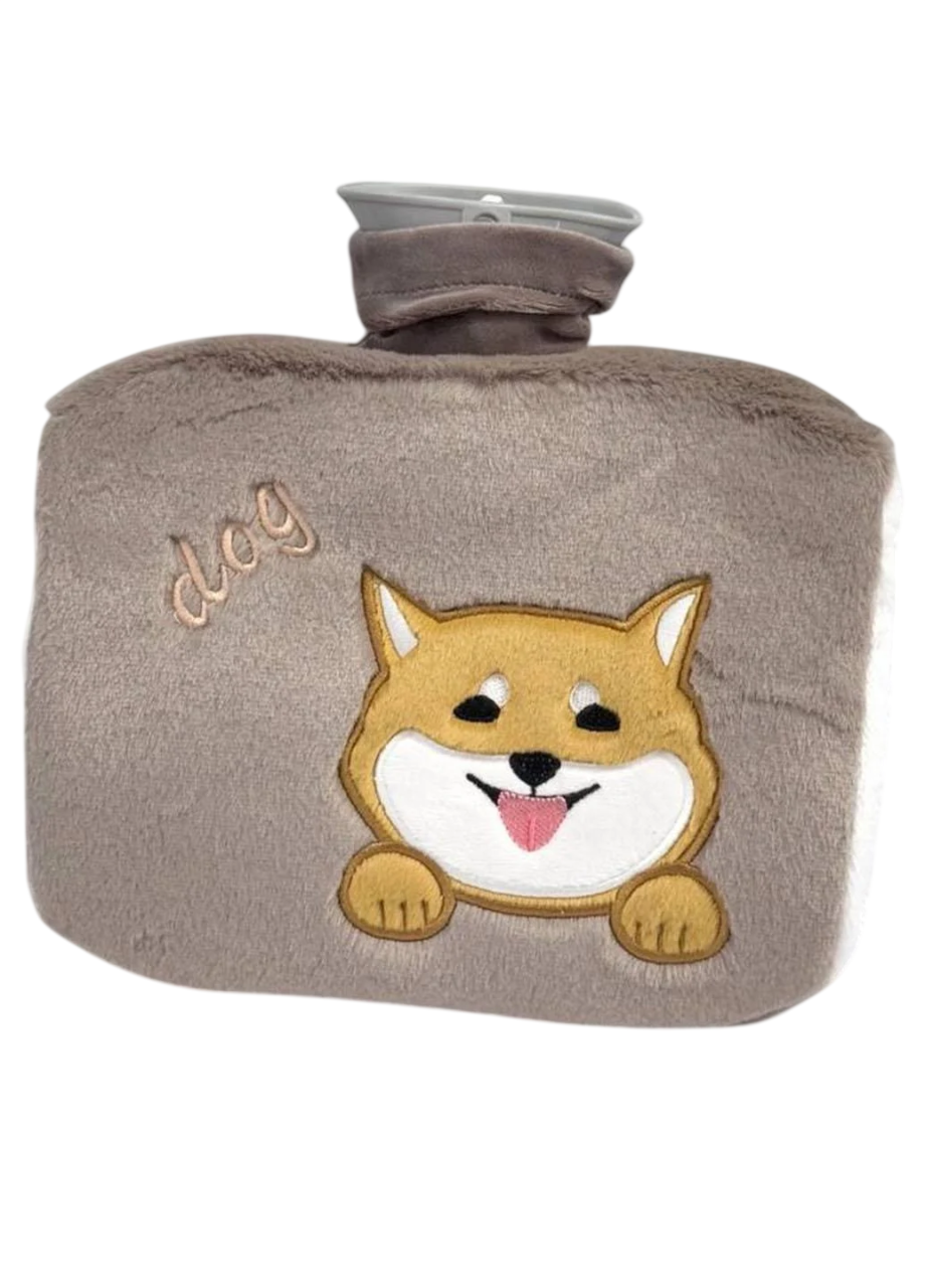 Грелка для тела водяная Laska плюшевая 1100 мл 22х19х2.5 см Коричневый (65677)