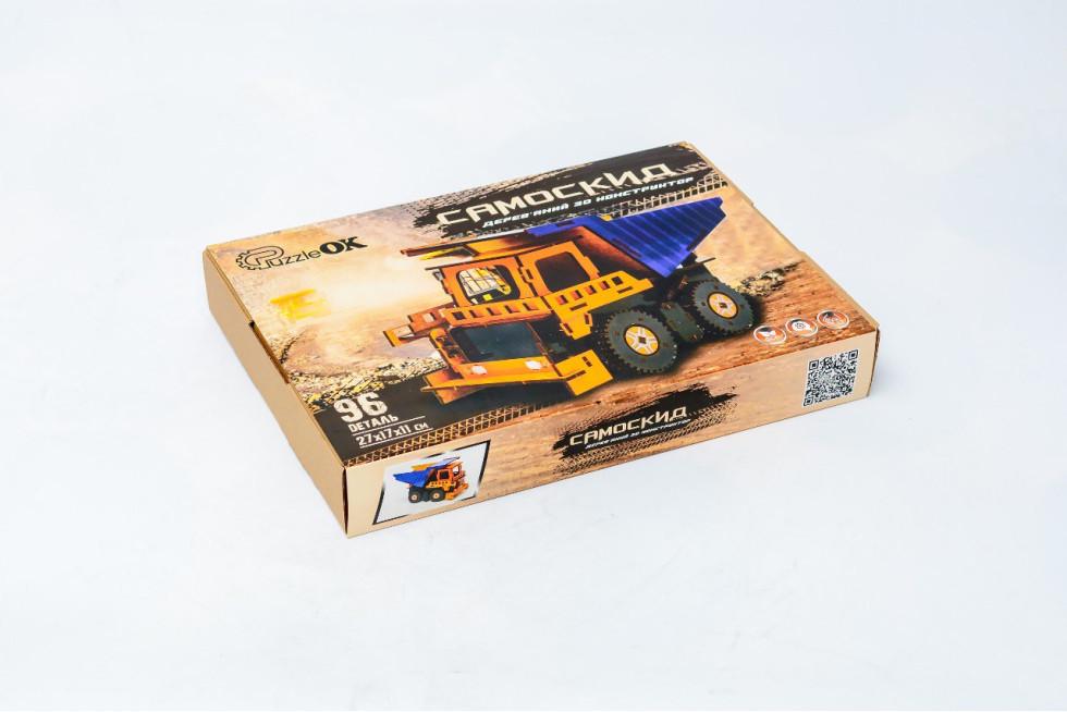 Конструктор з дерева механічний PuzzleOK 3D Самоскид 96 деталей - фото 8 Конструктор з дерева механічний PuzzleOK 3D Самоскид 96 деталей - фото 8