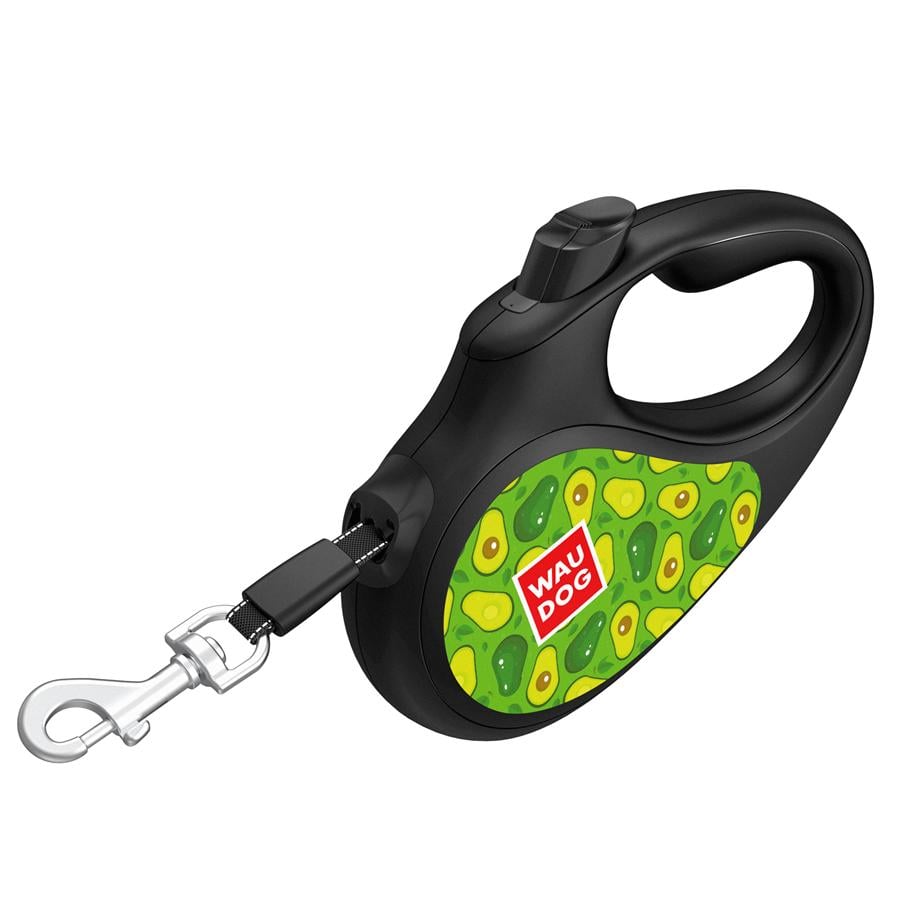 Поводок-рулетка для собак Waudog R-leash Авокадо светоотражающая лента XS до 12 кг 3 м Black (8123-0048-01) - фото 3