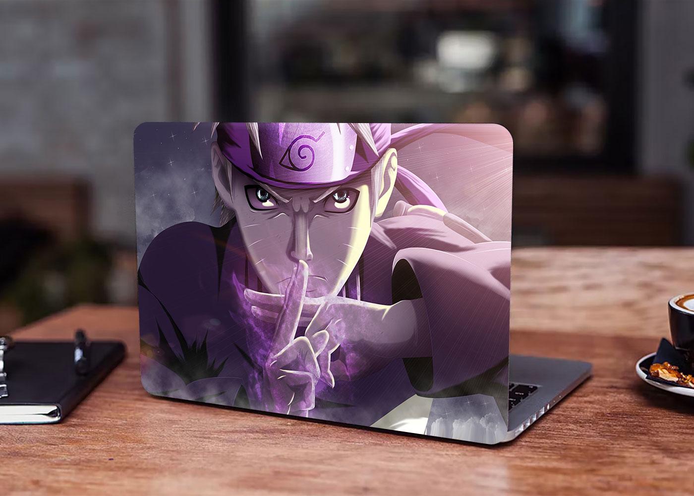 Декоративная наклейка на ноутбук 17,3" Аниме Наруто Узумаки 400х260 мм (100440_17)