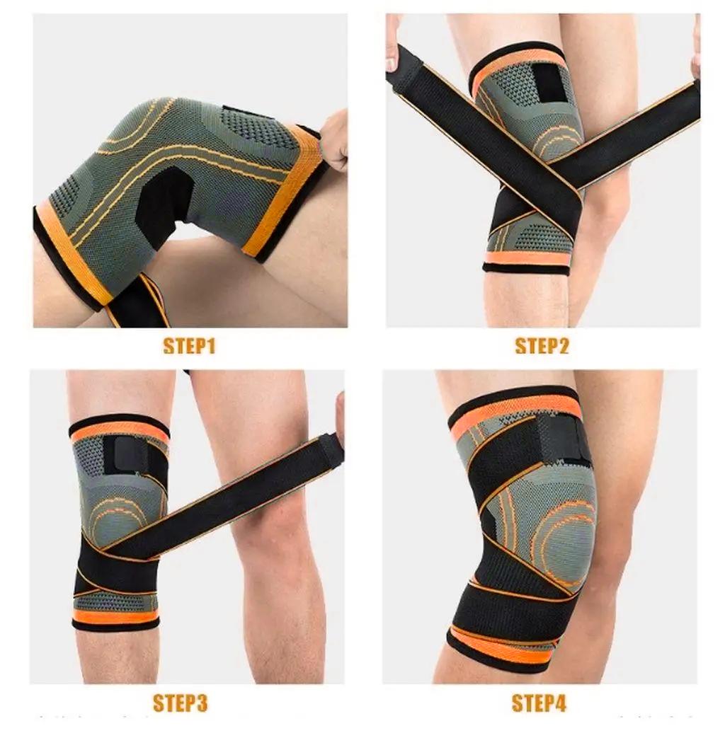 Бандаж колінного суглоба Knee Support WN-26O компресійний Orange (50a1cce9) - фото 10