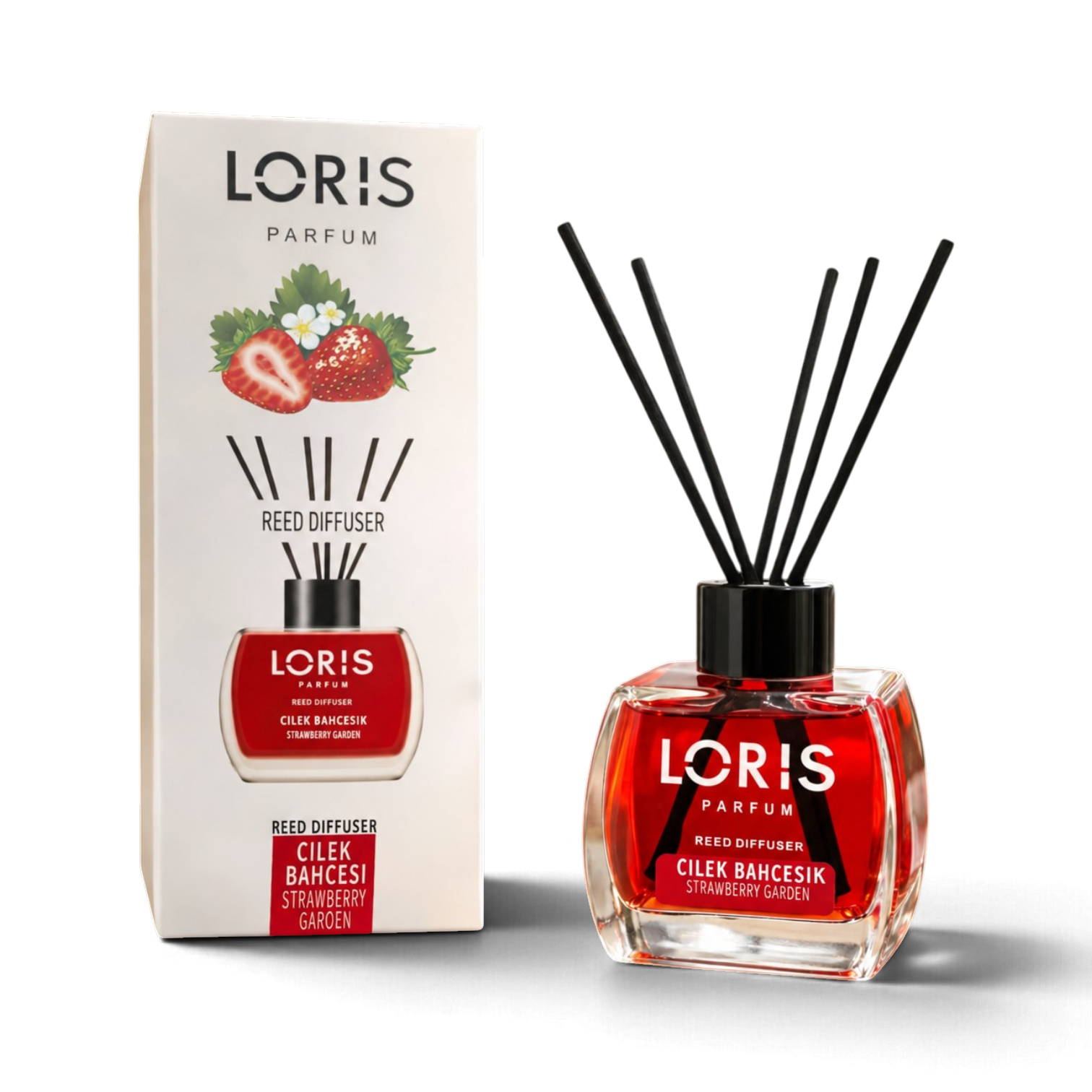 Аромадифузор для дома LORIS Parfum Клубника 120 мл с палочками Красный (160_12_120_2B)