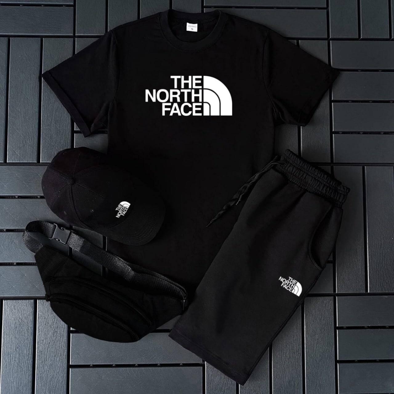 Комплект мужской THE NORTH FACE футболка/кепка/сумка/шорты M (14926632) - фото 2