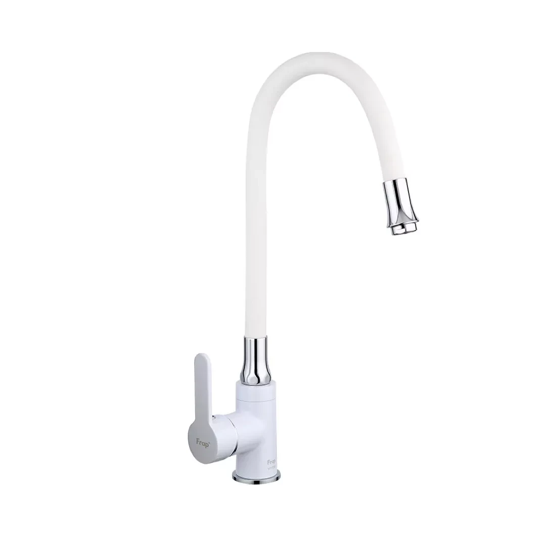 Смеситель для кухни Frap F4041 с гибким изливом Белый/Хром (SE01033660)