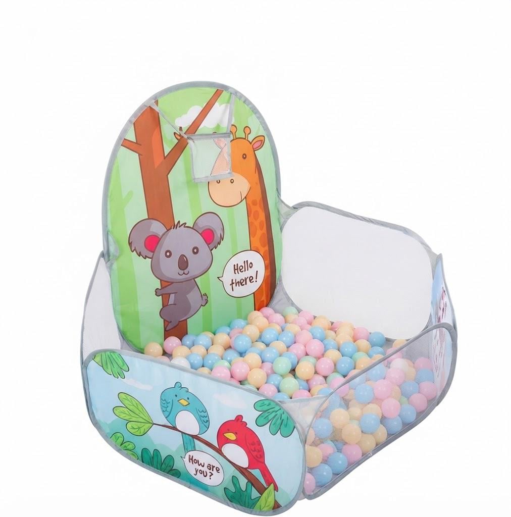 Манеж детский игровой Животные с баскетбольным кольцом 120х75 см