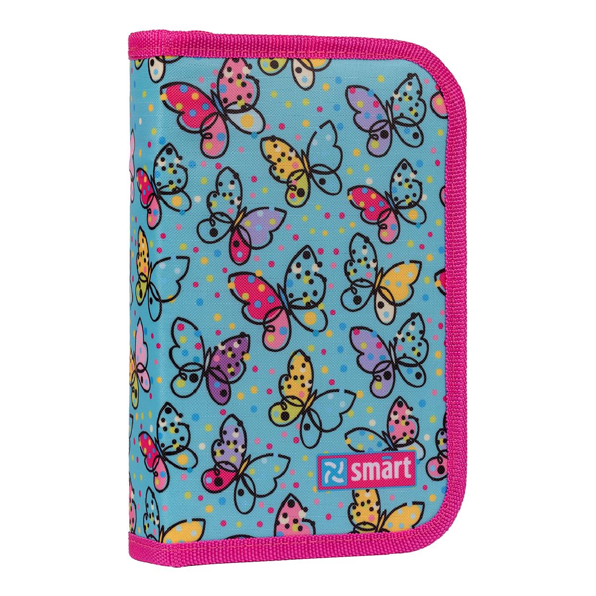 Пенал твердый Smart HP-04 Bright butterflies Голубой (532835)