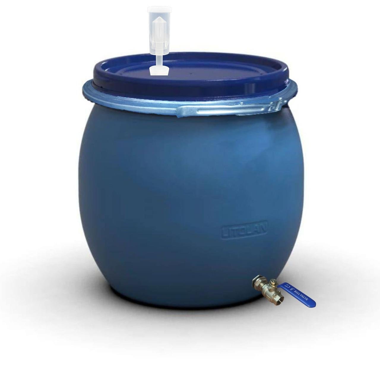 Бочка для брожения Litolan с гидрозатвором U металлическим хомутом и краном 1/2" из нержавеющей стали AISI 304 80 л (29684М) - фото 1 Бочка для брожения Litolan с гидрозатвором U металлическим хомутом и краном 1/2" из нержавеющей стали AISI 304 80 л (29684М) - фото 1