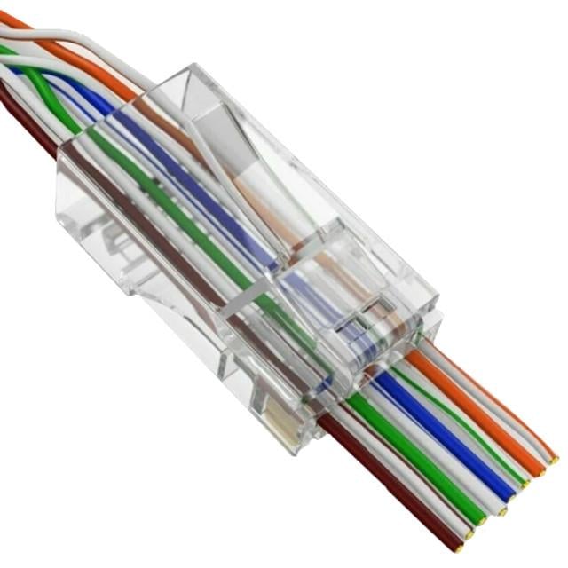 Конектор Merlion RJ-45 8P8C UTP Cat-5 для наскрізного підключення 50 шт/уп. (2997952786) Конектор Merlion RJ-45 8P8C UTP Cat-5 для наскрізного підключення 50 шт/уп. (2997952786)