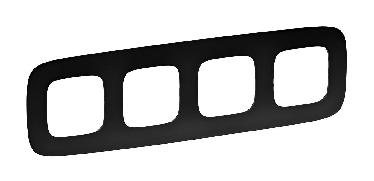 Рамка для розетки Legrand Valena Allure 4 посты матовый Черный (30370031) - фото 1