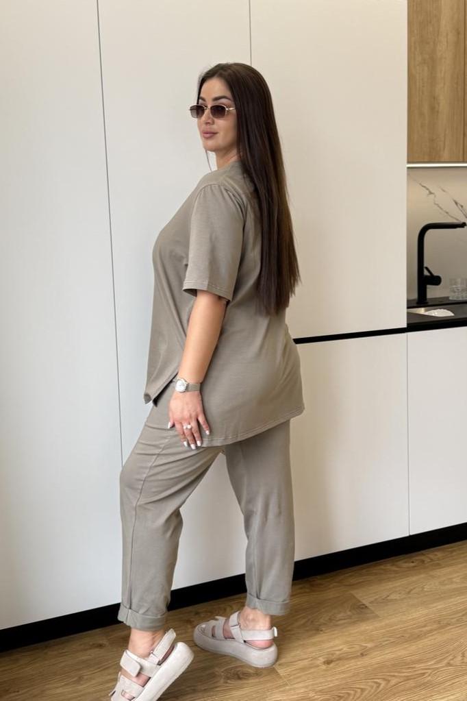 Костюм женский М193 летний L Бежево-серый (959-1-62) - фото 2