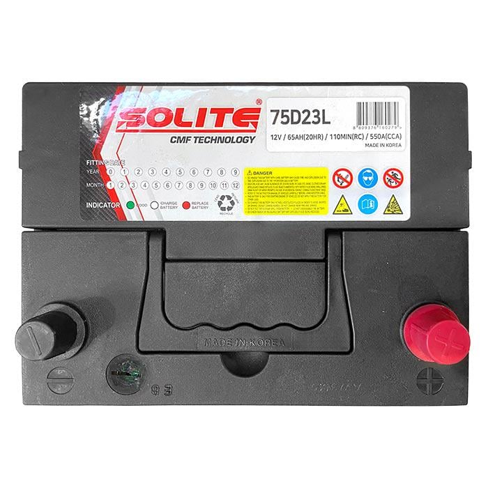 Акумулятор автомобільний Solite 6СТ-65Ah ASIA АзЕ 550А/CCA 75D23L (165063) - фото 4 Акумулятор автомобільний Solite 6СТ-65Ah ASIA АзЕ 550А/CCA 75D23L (165063) - фото 4