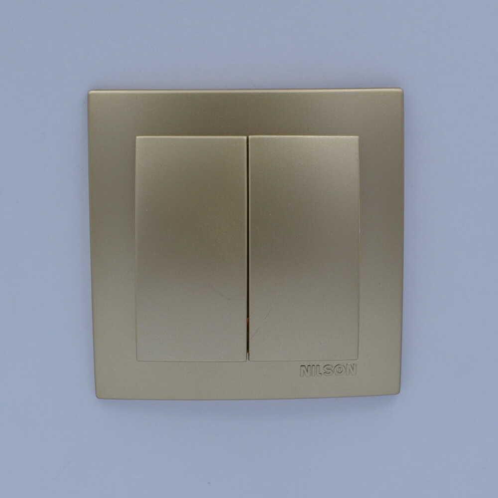 Выключатель двухклавишный Nilson Touran Золотой (27548803) - фото 3 Выключатель двухклавишный Nilson Touran Золотой (27548803) - фото 3