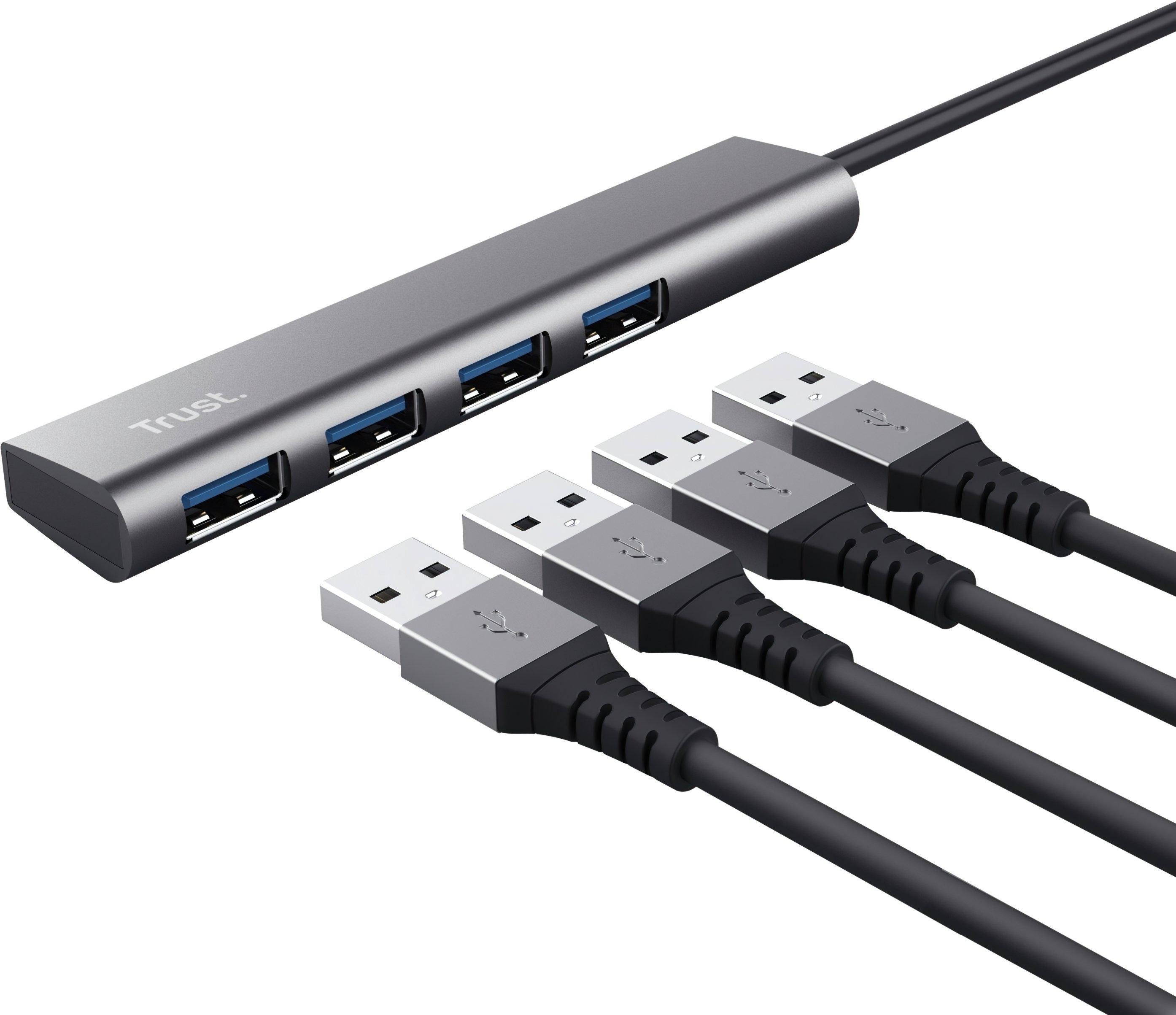 Концентратор Trust Halyx Type-C to 4-Port USB-A 3.2 Сірий - фото 3