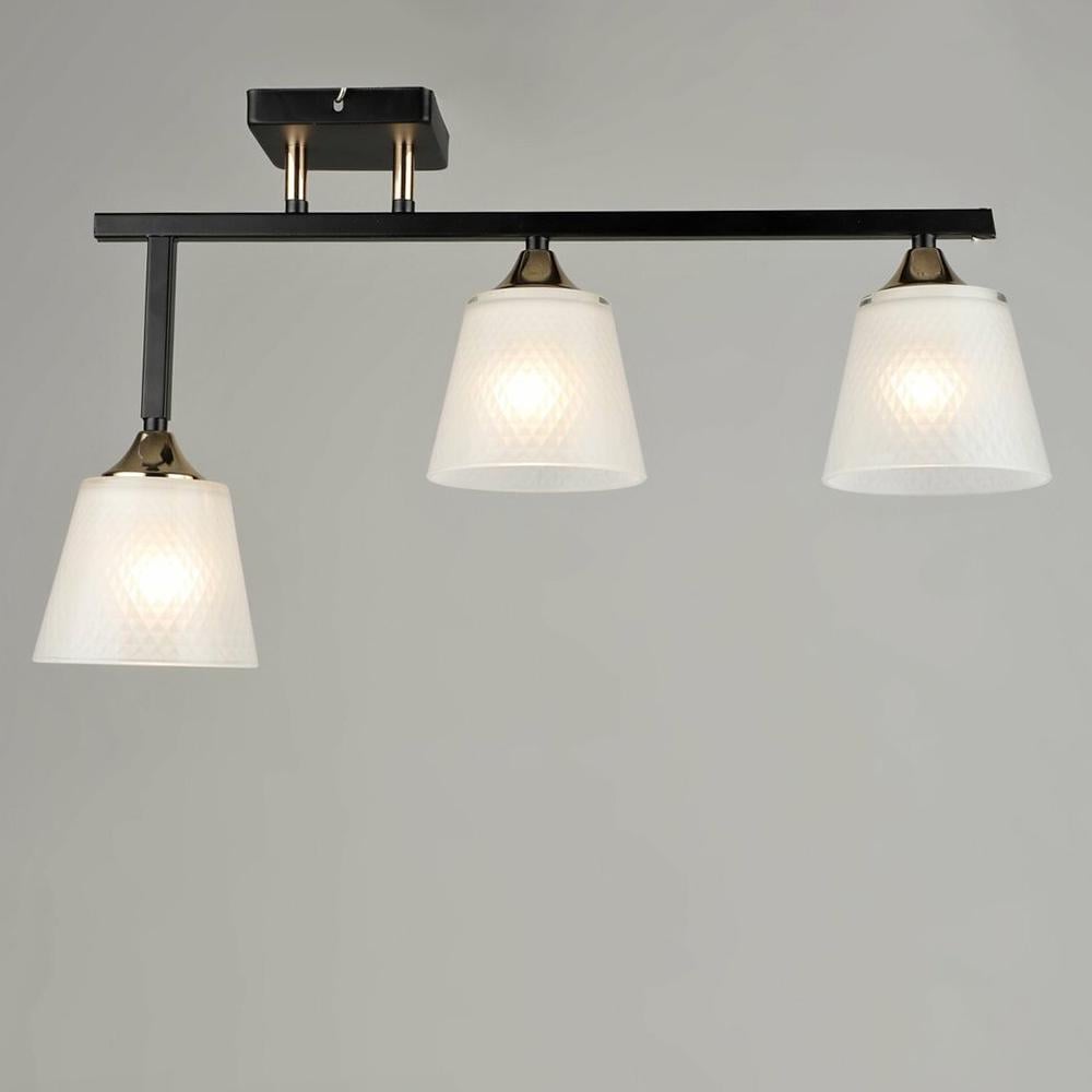 Люстра потолочная Light House SRS-19785/3 Черный/Золотой/Белый