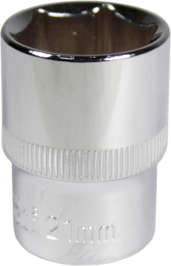 Головка торцевая низкая шестигранная Intertool 1/2 21 мм Хром ванадиум (ET-0021)