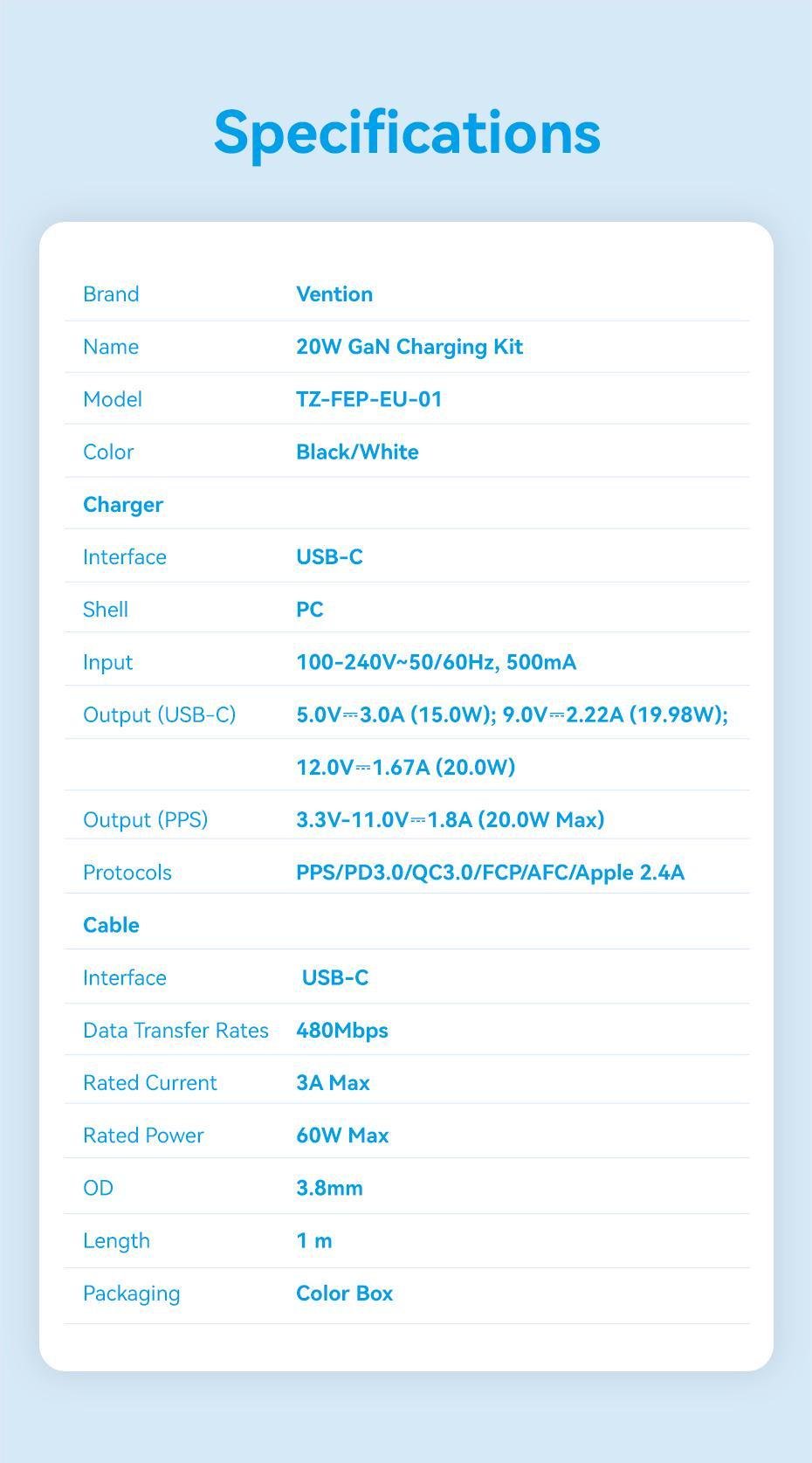Зарядное устройство для Vention 20W GaN III Type-C 1C EU быстрая зарядка 20Вт Type-C 60Вт 1 м Черный (TZ-FEPB0-EU-01) - фото 7 Зарядное устройство для Vention 20W GaN III Type-C 1C EU быстрая зарядка 20Вт Type-C 60Вт 1 м Черный (TZ-FEPB0-EU-01) - фото 7