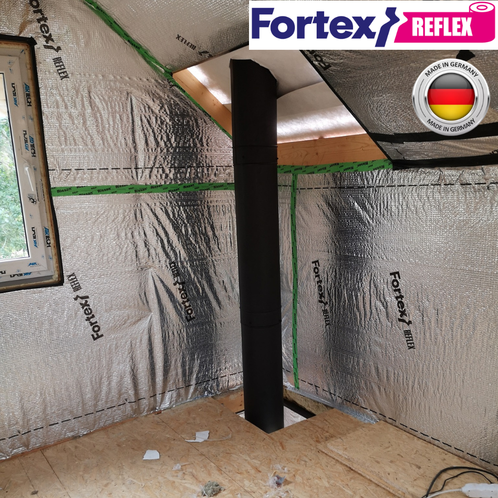 Плівка пароізоляційна Fortex Reflex армована 1,5 м x 50 м 75 м2 90 г/м2 (340011) - фото 12