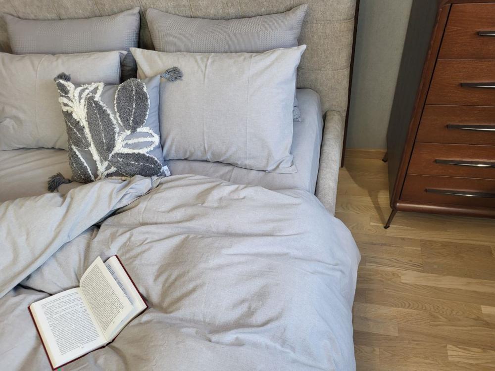 Комплект постельного белья с резинкой База хлопок двуспальный/наволочки 50х70 см Ash Gray (W1221) - фото 3 Комплект постельного белья с резинкой База хлопок двуспальный/наволочки 50х70 см Ash Gray (W1221) - фото 3