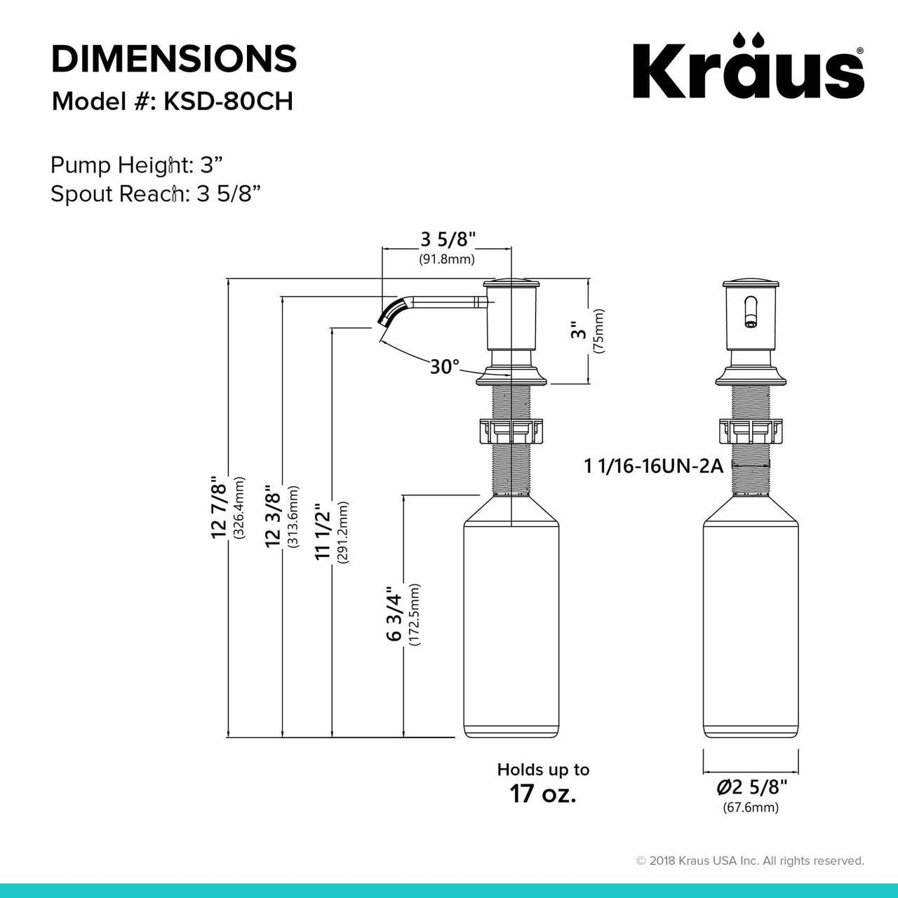 Дозатор для мила Kraus KSD-80CH - фото 4