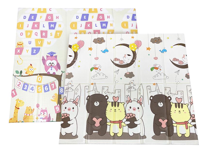 Развивающий коврик детский двусторонний Сова HF26/Луна HF27 складная с сумкой 200х180х1 см (2633727112)