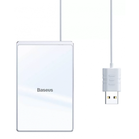 Зарядний пристрій бездротовий BASEUS Card Ultra-Thin 15W USB 1м Silver (WX01B-S2)