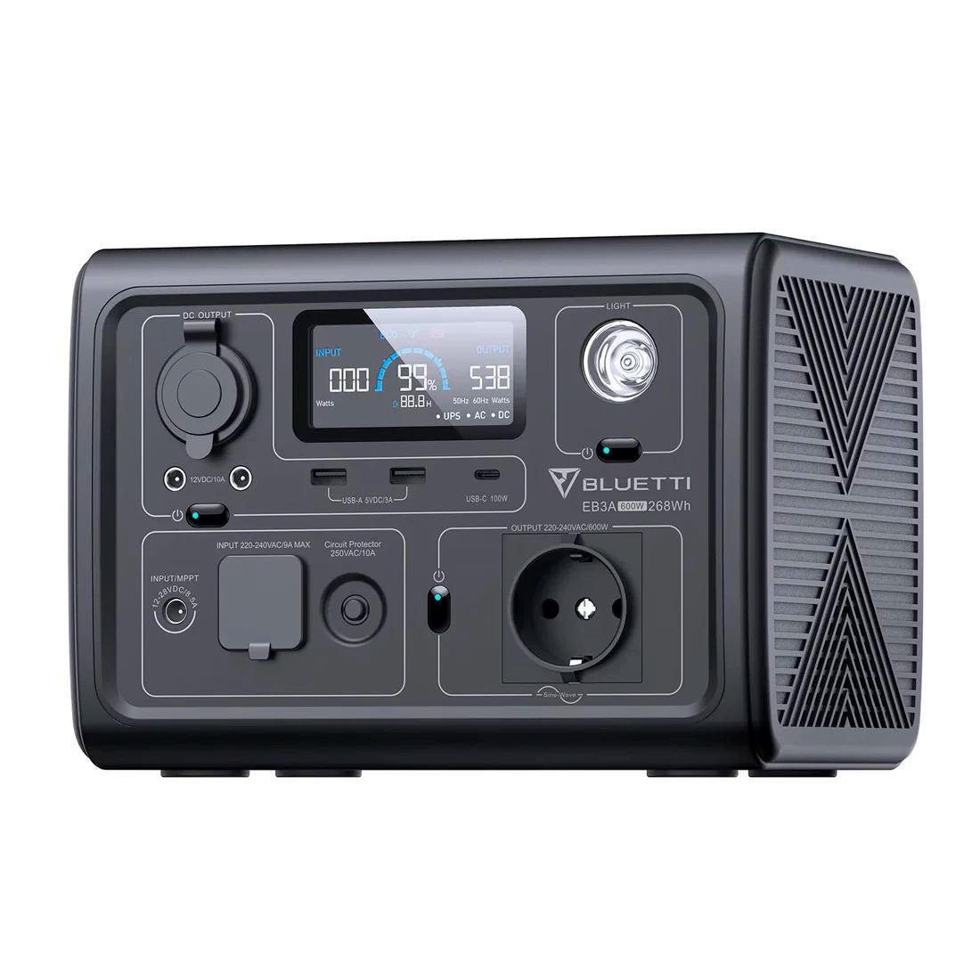 Зарядна станція BLUETTI EB3A 268,8 Вт/г 600-1200W