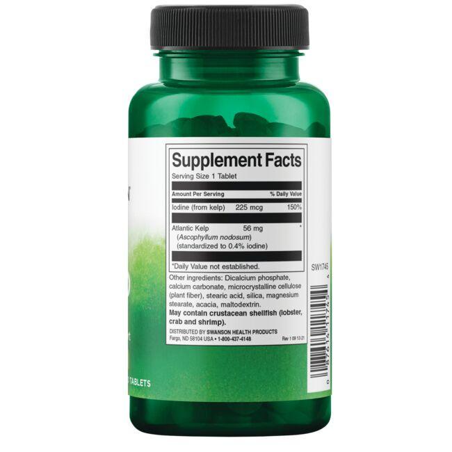 Ламинария Swanson Kelp Iodine Source 225 mcg 250 Tabs - фото 2