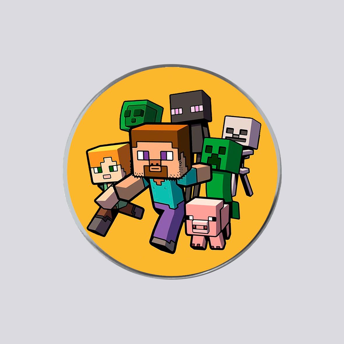 Закатный значок с печатью MINECRAFT №1 металлический (28754)