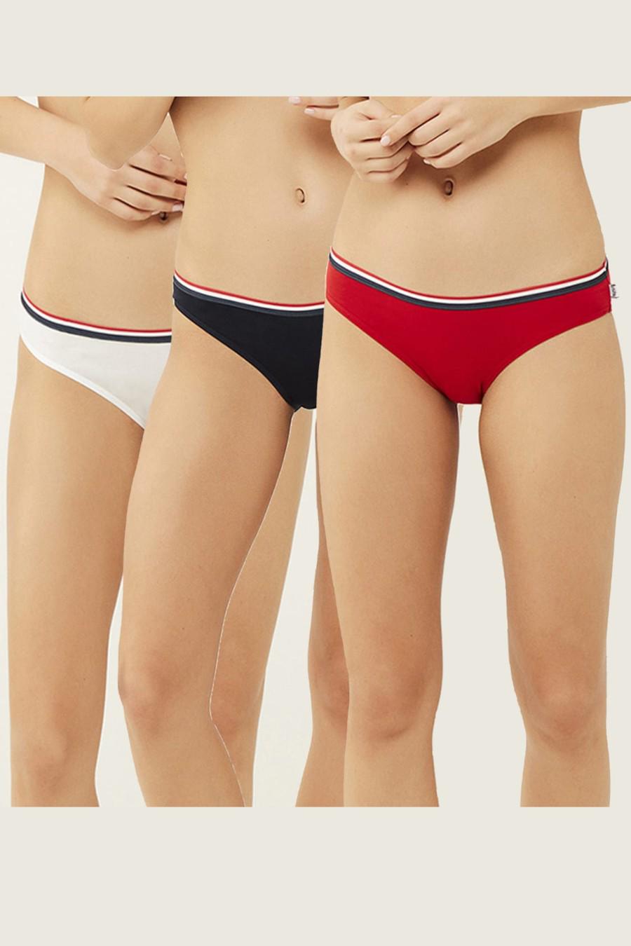 Трусики слип U.S. Polo ASSN р. 5/XL 3 шт. Белый/Темно-синий/Красный (72276)