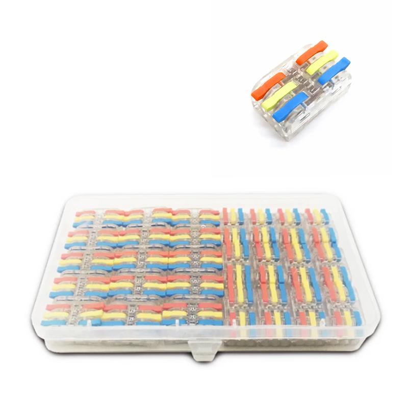 Набор клемм Tactix 0,08-4 мм2 32А 3х1-3х1 проходная одинарная 30х18х13,5 мм 27 шт. Разноцветный (CT2-3MT-27box)