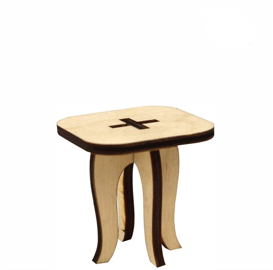 Кукольная мебель Rosa Talent Табурет 2 классик фанера 4х4х4 см 4 шт. (4823100236812)