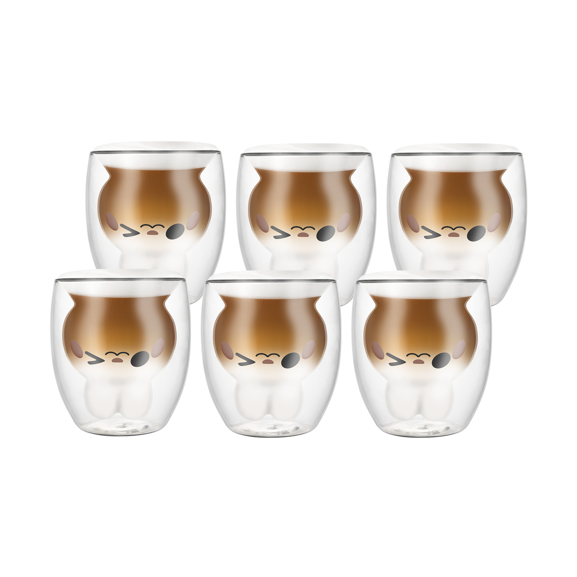 Набор стаканов Ari&Ana двойная стенка 6х250 мл Прозрачный (24480188) Набор стаканов Ari&Ana двойная стенка 6х250 мл Прозрачный (24480188)