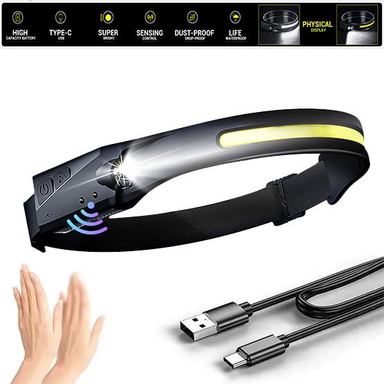 Фонарь налобный BL-G28 Type-C/сенсорный с датчиком движения (1942439828) - фото 2